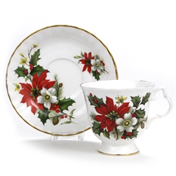 Cup & Saucer by Bluebird, China, Holly Design