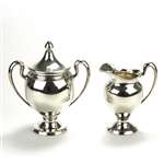 Cream Pitcher & Sugar Bowl by Wilcox Silver Plate Co., Silverplate, Contemporary Design