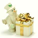 Box by Lenox, China, Snowman w/ Gift Box