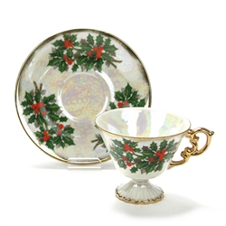 Cup & Saucer by Ucagco, China, Holly Design