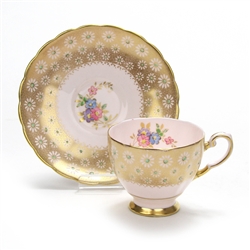 Demitasse Cup & Saucer by Tuscan, China, Pink & Gold