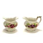 Cream Pitcher & Sugar Bowl by Norcrest, China, Miniature, Roses