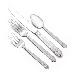 Moss Rose by National, Silverplate 4-PC Setting, Dinner