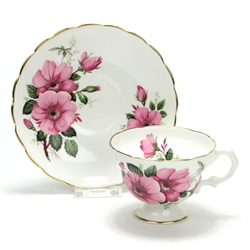 Cup & Saucer by Crown, China, Wild Rose