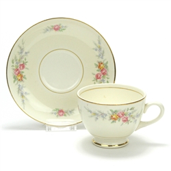 Cup & Saucer by Eggshell, China, Flower Bouquet