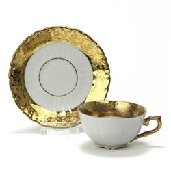 Demitasse Cup & Saucer by Wolfram Wiesau, China, Gold Floral Design