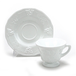 Harvest Milk Glass by Colony, Glass Cup & Saucer