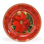 Holiday Abundance by Sakura, China Salad Plate, Red Poinsettia