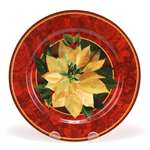 Holiday Abundance by Sakura, China Salad Plate, Yellow Poinsettia