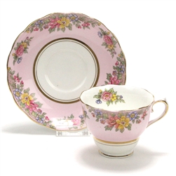 Cup & Saucer by Colclough, China, Pink Floral Design