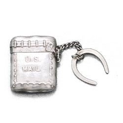 Stamp Box, Stainless, U.S. Mail, Horse Shoe