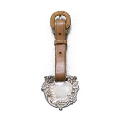 Luggage Tag, Sterling, Flower & Scroll