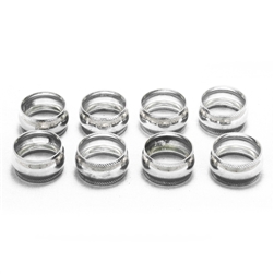 Napkin Rings, Set of 8, Silverplate, Ribbed Edge