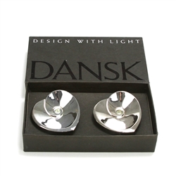 Candle Holders by Dansk, Silverplate, Heart Swirl Design