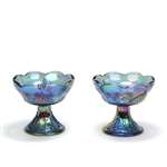 Harvest Blue Carnival by Colony, Glass Candlestick Pair