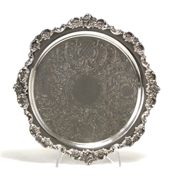 Baroque by Wallace, Silverplate Round Tray, Chased