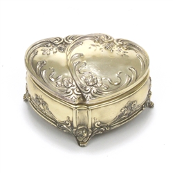 Jewelry Box by WED, Silverplate, Twin Hearts