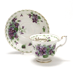 Flower of the Month by Royal Albert, China Cup & Saucer, February, Montrose