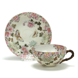 Cup & Saucer, Porcelain, Butterflies & Flowers