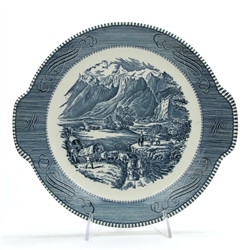 Currier & Ives, Blue by Royal, China Cake Plate