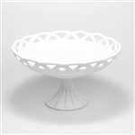 Laced Edge, Milk Glass by Imperial, Glass Compote, Large