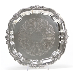 Round Tray by Wm. A. Rogers, Silverplate, Shell & Scroll Design