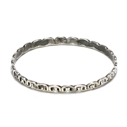 Bangle Bracelet by Mexican, Sterling, Chain Design