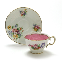 Cup & Saucer by Crown Staffordshire, China, Pink Floral