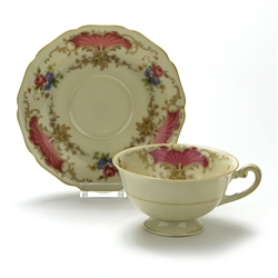 Cup & Saucer by Hutschenreuther, China, Pink & Blue Flowers