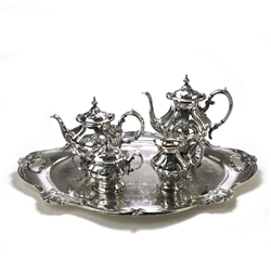 Chantilly by Gorham, Silverplate 5-PC Tea & Coffee Service w/ Tray