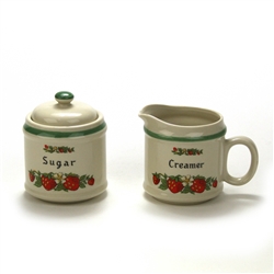 Cream Pitcher & Sugar Bowl by Japan, Stoneware, Strawberries