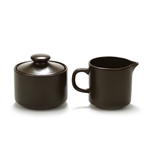 Cream Pitcher & Sugar Bowl by Japan, Stainless, Chocolate