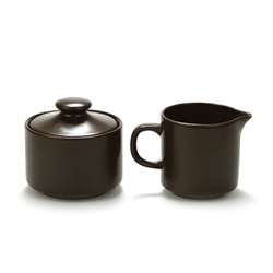 Cream Pitcher & Sugar Bowl by Japan, Stainless, Chocolate