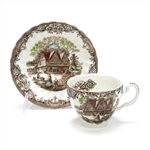 Heritage Hall, Brown & Colors by Johnson Bro, Ironstone Cup & Saucer