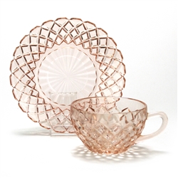 Waterford Pink by Anchor Hocking, Glass Cup & Saucer