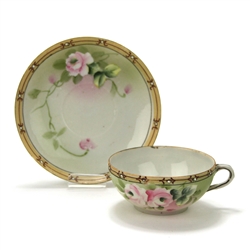 Cup & Saucer by Nippon, China, Pink Rose