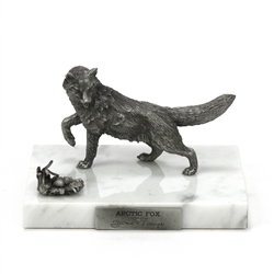 Figurine, Pewter, Artic Fox & Nest of Eggs