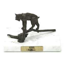 Figurine by Philip R. Goodwin, Bronze, Lynx