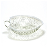 Hobnail French Opalescent by Fenton, Glass Relish Dish, Heart Shaped