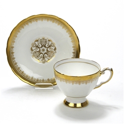 Cup & Saucer by Tuscan, China, Gold Filigree