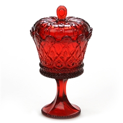 Crown Collection by Fostoria, Glass Candy Dish, Ruby Footed