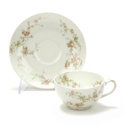 Cup & Saucer by Theodore Haviland, Porcelain, Pink & Green Floral