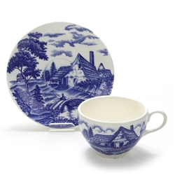Cup & Saucer by Japan, Ceramic, Blue Home Scene