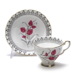 Cup & Saucer by Royal Stafford, China, Pink Leaves