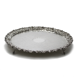 Repousse by Kirk, Sterling Round Tray, Salver, 4 Toed