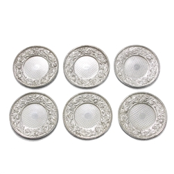 Repousse by Kirk, Sterling Butter Pat, Set of 6, Monogram JCM