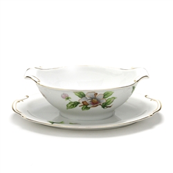 Dogwood by Roselyn, China Gravy Boat, Attached Tray