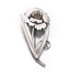 Pin, Sterling, Stylized Flower