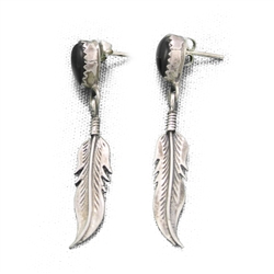 Earrings by Mexican, Sterling, Leaf
