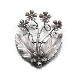 Pin, Sterling, Flowers